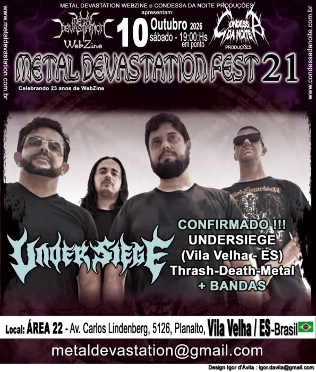 Undersiege, banda de thrash metal de Vila Velha, no Espírito Santo, em arte de divulgação